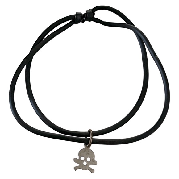 Halloween Skull Charm Adjustable Slider Black Bracelet - Picture 2 of 2
